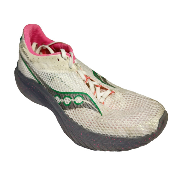 Saucony Kinvara 14 Women’s Size 9 Running Shoes White Pink Green Mesh - Picture 1 of 8
